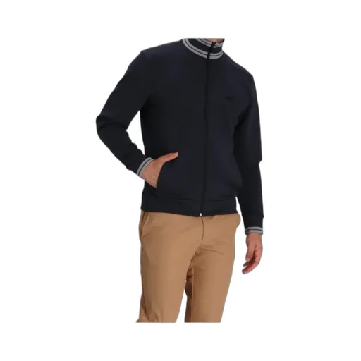 Ribbed-Trim Zip-Fastening Sweater
