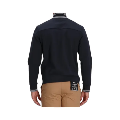 Ribbed-Trim Zip-Fastening Sweater