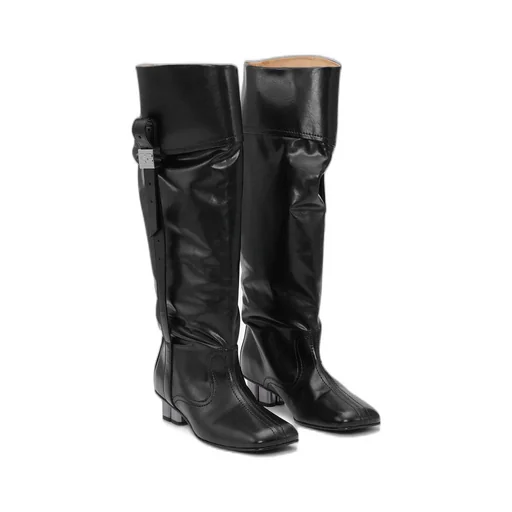 Ganni Slouchy Gathered Detail Heeled Boots