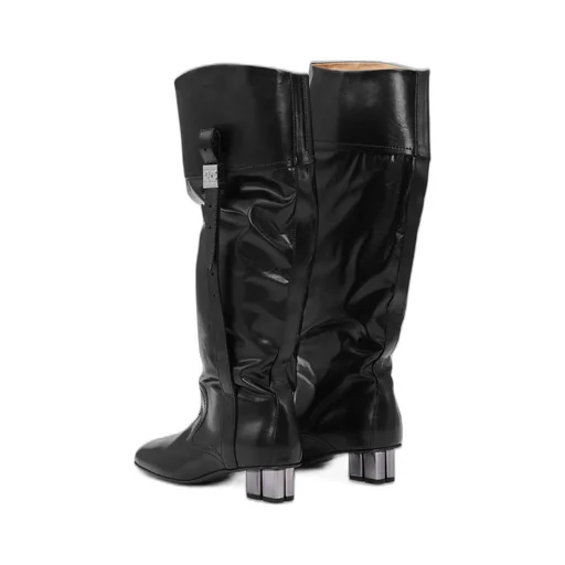 Ganni Slouchy Gathered Detail Heeled Boots