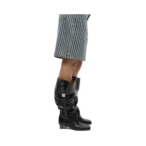 Ganni Slouchy Gathered Detail Heeled Boots