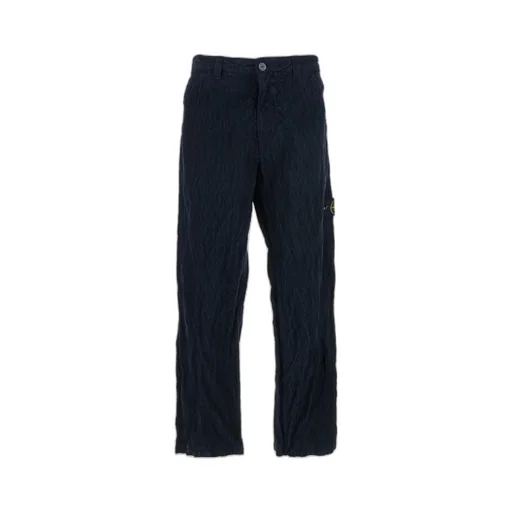 Stone Island Logo Patch Straight Leg Trousers