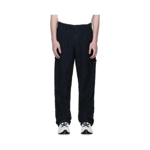 Stone Island Logo Patch Straight Leg Trousers