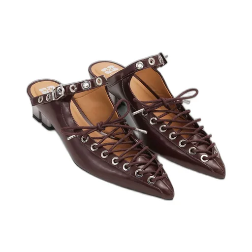 Ganni Oleatex Laced Mules
