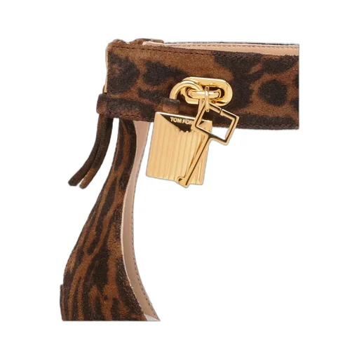 Tom Ford Leopard Patterned Zip Detailed Sandals
