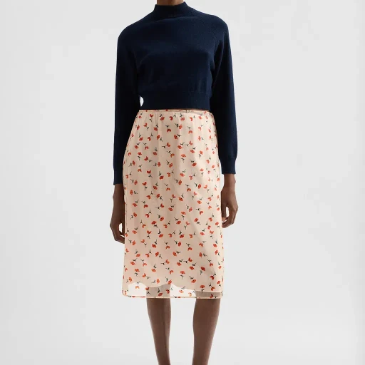 Technical Organdy Printed Skirt