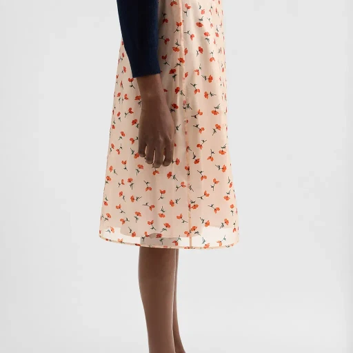 Technical Organdy Printed Skirt
