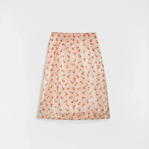 Technical Organdy Printed Skirt