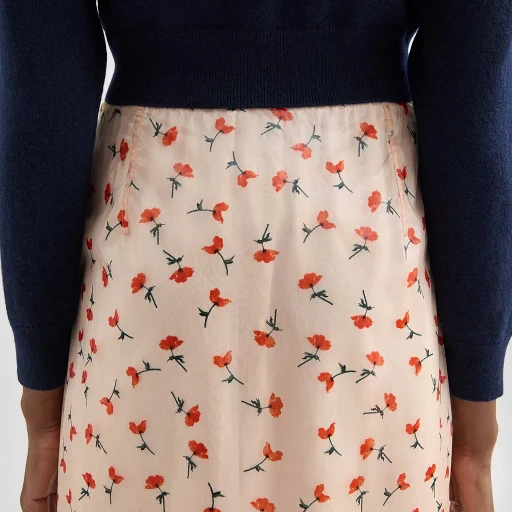 Technical Organdy Printed Skirt