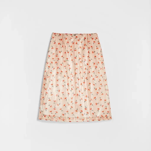 Technical Organdy Printed Skirt