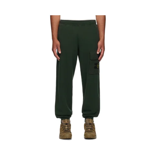 Stone Island Logo Patch Tapered-Leg Pants