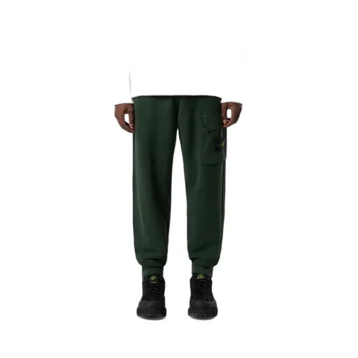 Stone Island Logo Patch Tapered-Leg Pants