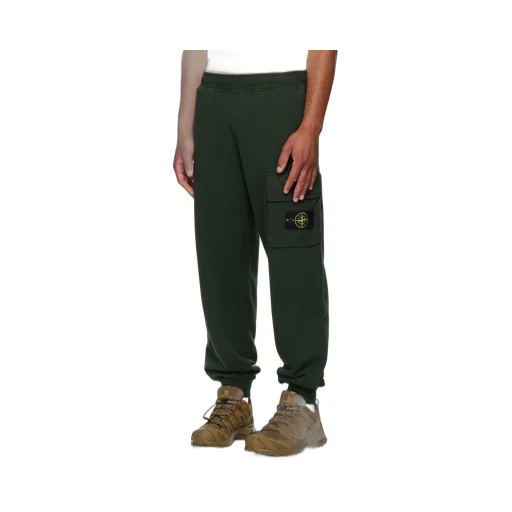 Stone Island Logo Patch Tapered-Leg Pants