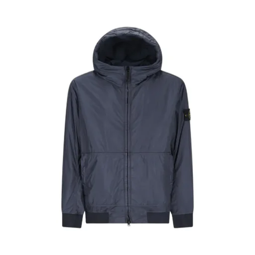 Stone Island Logo Patch Zip-Up Hooded Jacket