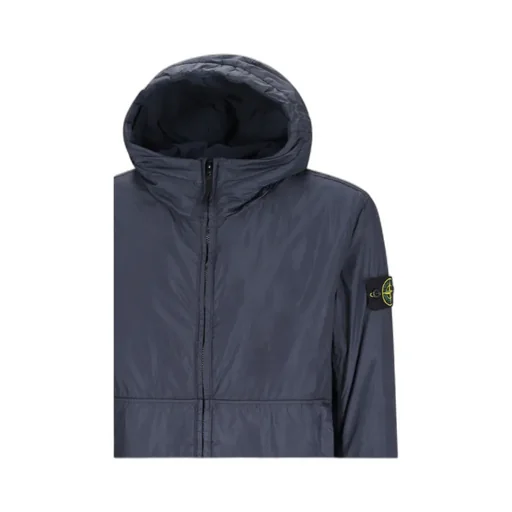 Stone Island Logo Patch Zip-Up Hooded Jacket