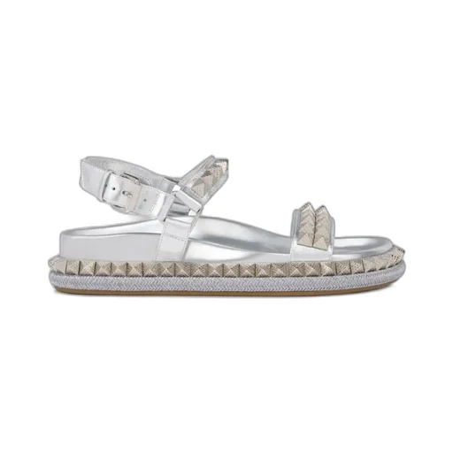 Christian Louboutin Stud Detailed Metallic Sandals