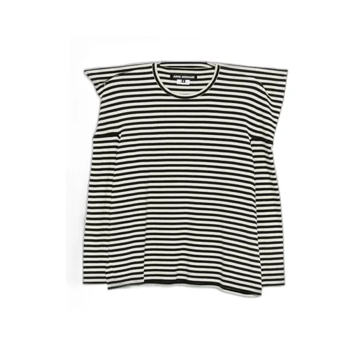 Striped Ovrsized Shoulders Top