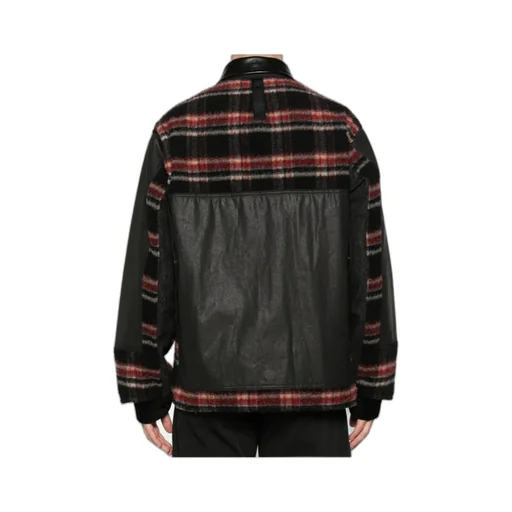Black Patch Check Plaid Pattern Jacket