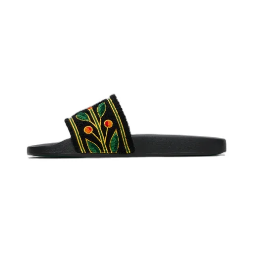 Casablanca Logo Detailed Terry Slides