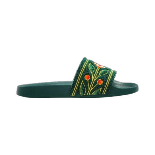 Casablanca Logo Detailed Terry Slides