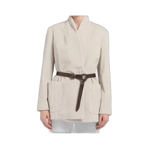 Brunello Cucinelli Long Sleeve Belted Jacket