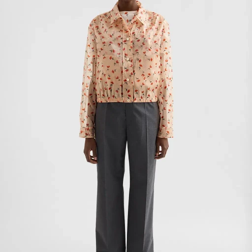 Technical Organdy Printed Blouson