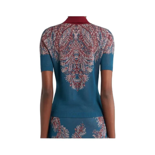 Etro Pattern-Jacquard Knitted Polo Shirt