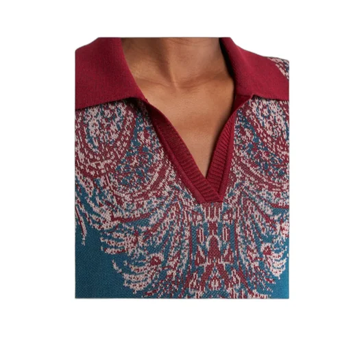 Etro Pattern-Jacquard Knitted Polo Shirt