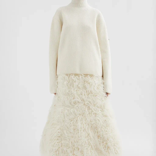 Textured Wool Blend Skirt