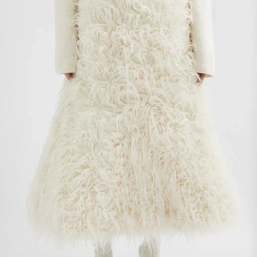 Textured Wool Blend Skirt