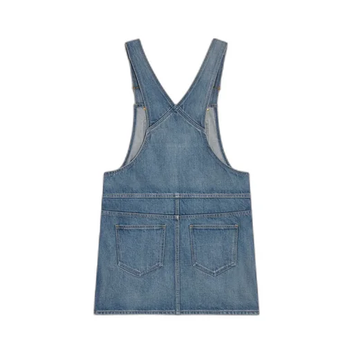 Dungarees Mini Dress In Union Wash Denim