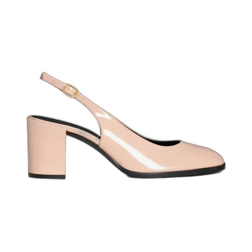 Celine Lily Perforated Triomphe Slingback In Patent Calfskin