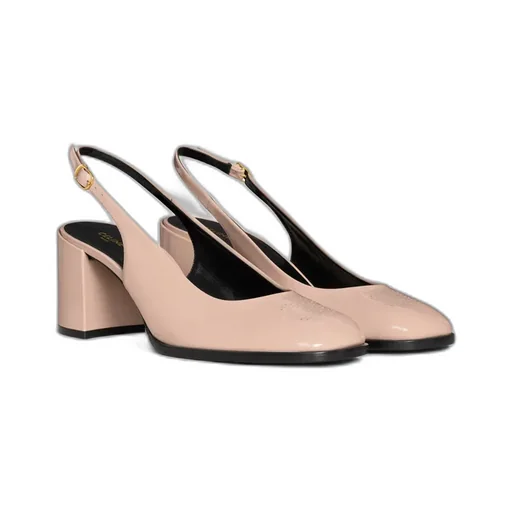 Celine Lily Perforated Triomphe Slingback In Patent Calfskin