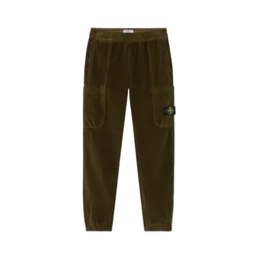 Stone Island Junior Logo Patch Corduroy Trousers