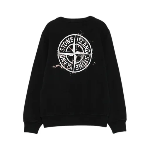 Stone Island Junior Compass Printed Crewneck Sweatshirt