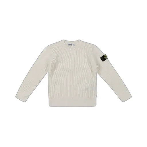 Stone Island Junior Logo Patch Ribbed Jumper