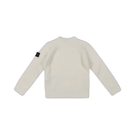 Stone Island Junior Logo Patch Ribbed Jumper