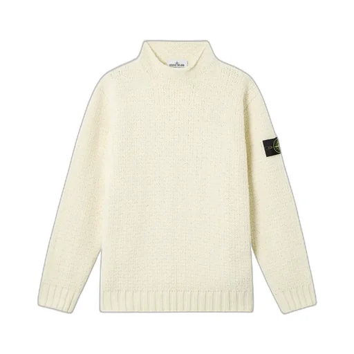 Mock Neck Sweater With Reverse Stitch Details