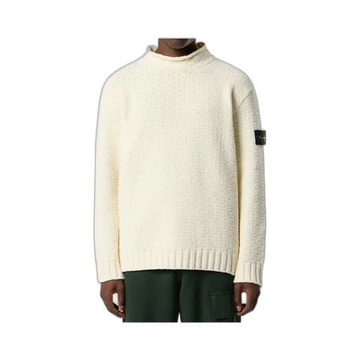 Mock Neck Sweater With Reverse Stitch Details
