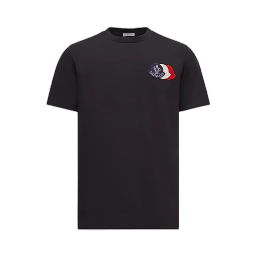 Embroidered Tricolor Logo Cotton T-Shirt