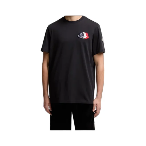 Embroidered Tricolor Logo Cotton T-Shirt