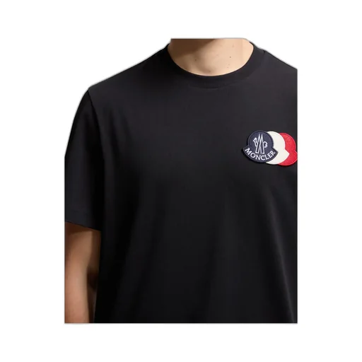 Embroidered Tricolor Logo Cotton T-Shirt