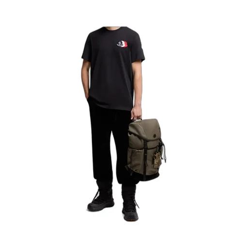 Embroidered Tricolor Logo Cotton T-Shirt