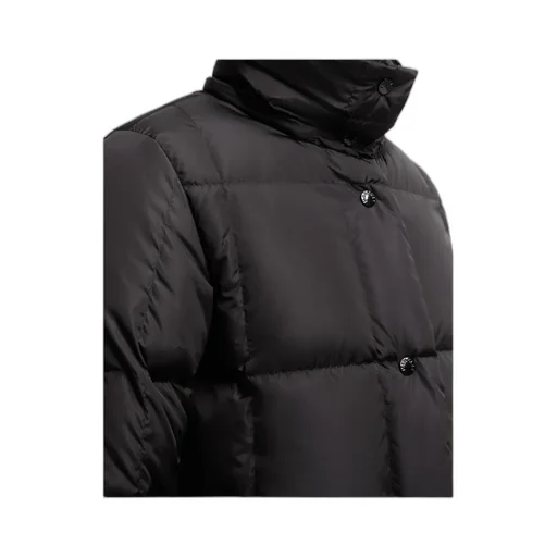 Litte Square-Quilted Hooded Long Down Jacket