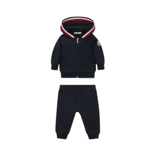Tricolor-Trimmed Cotton Sweatsuit Set