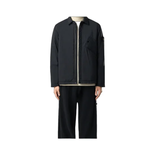 Stone Island Logo Patch Long-Sleeved Shirt