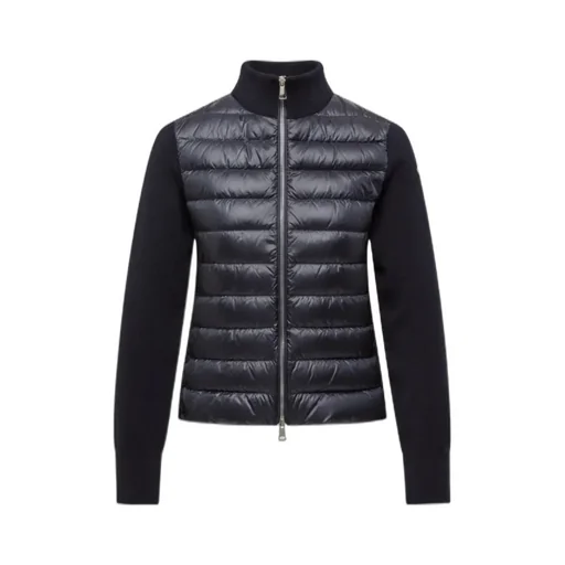 Padded Wool Zip-Up Cardigan