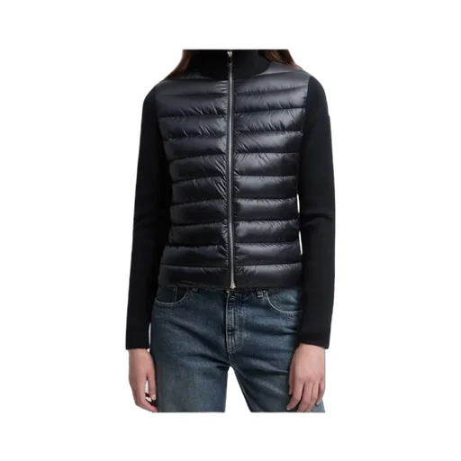 Padded Wool Zip-Up Cardigan