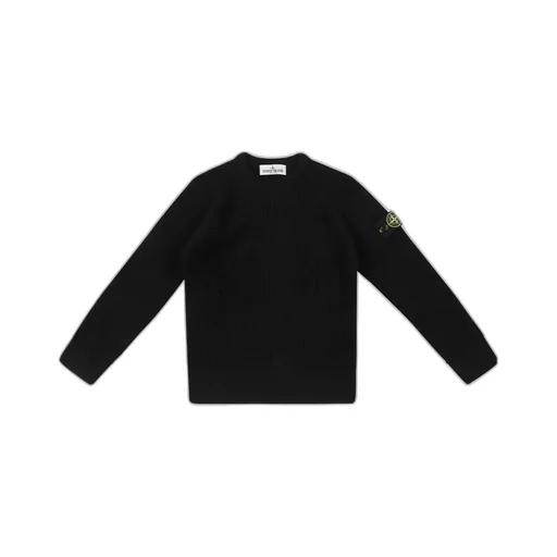 Stone Island Junior Logo Patch Ribbed Jumper