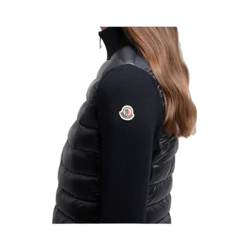 Padded Wool Zip-Up Cardigan